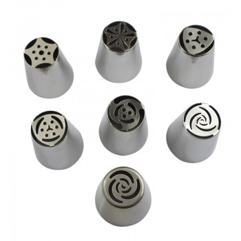 7Pcs/Set Russian Nozzles Tulip Tips Icing Piping Nozzles Cream Pastry Decorating Tips Set Cake Cupcake Decorator Confeitaria