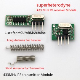 1 set RF module 433 Mhz superheterodyne receiver and transmitter kit with antenna For Arduino uno Diy kits 433mhz remote control