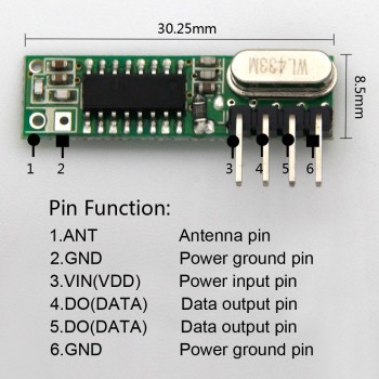 1 set RF module 433 Mhz superheterodyne receiver and transmitter kit with antenna For Arduino uno Diy kits 433mhz remote control