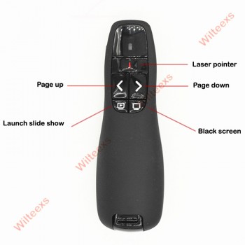 WILTEEXS handheld R400 2.4Ghz USB Wireless Presenter PPT Remote Control with Red Laser Pointer Pen for Powerpoint Presentation