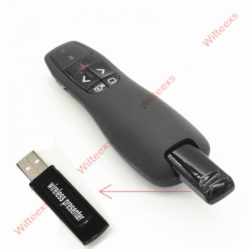 WILTEEXS handheld R400 2.4Ghz USB Wireless Presenter PPT Remote Control with Red Laser Pointer Pen for Powerpoint Presentation