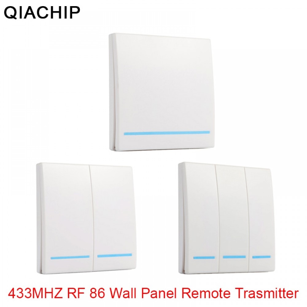 QIACHIP 433MHz Universal Wireless Remote Control 86 Wall Panel RF Transmitter Receiver 1 2 3 Button For Home Room Light Switch