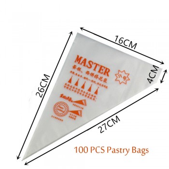 100pcs Disposable Pastry Bags S/M Size Piping Bag Confectionery Bags For Cream Fondant Cake Decorating Tools Bakeware