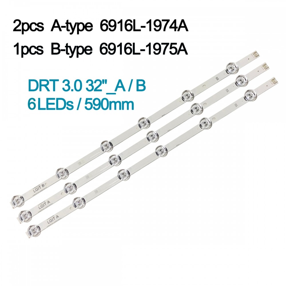 New 3 PCS*6LED 590mm LED backlight strip bar compatible for LG 32LB561V UOT A B 32 INCH DRT 3.0 32 A B 6916l-2223A 6916l-2224A