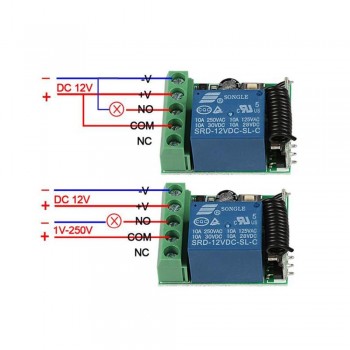 QIACHIP 433Mhz Universal Wireless Remote Control Switch DC 12V 1CH relay Receiver Module RF Transmitter 433 Mhz Remote Controls