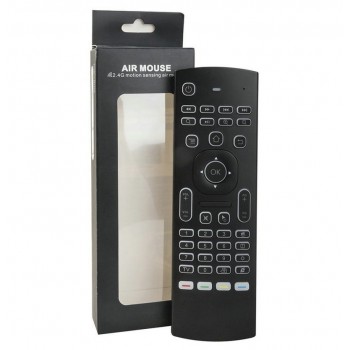 Tikigogo English Russian Backlit MX3 Air Mouse mini keyboard remote control with mic microphone voice for android smart tv box