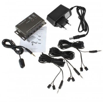 2018 Infrared Remote Extender 6 Emitters 1 Receiver Hidden IR Repeater System Kit DC