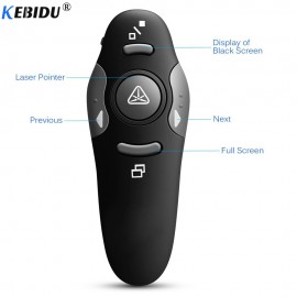 Kebidu 2.4 GHz RF Pointer Pen Wireless USB Power Point Presenter Remote Control Laser Pen Wireless Remote Red Laser Pointer