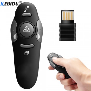 Kebidu 2.4 GHz RF Pointer Pen Wireless USB Power Point Presenter Remote Control Laser Pen Wireless Remote Red Laser Pointer