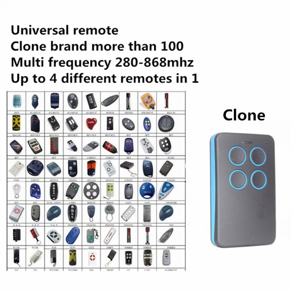 Duplicate 280mhz to 868mhz Remote Control Universal Remote Control 4 Channel Command Handzender Garage Gate Key Fob