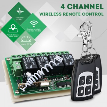 LEORY Universal Wireless Remote Control 12V 4CH Channel 433Mhz Switch Integrated Circuit 2 Transmitter DIY Replace Part Tool