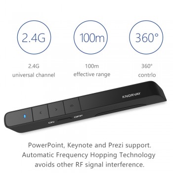 2.4Ghz USB RF Wireless Presenter Handheld Pointer PPT Remote Control with Red Laser Pointer Pen for Power Point Presentation