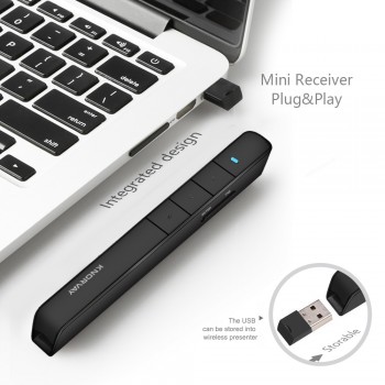 2.4Ghz USB RF Wireless Presenter Handheld Pointer PPT Remote Control with Red Laser Pointer Pen for Power Point Presentation
