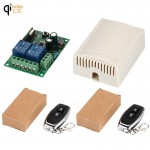 433Mhz Universal Wireless Remote Control Switch AC 220v 110V 120V 2CH Relay Receiver Module and 2pcs RF 433 Mhz Remote Controls