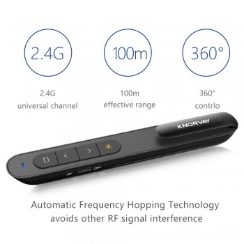 Knorvay N27 Wireless Presenter RF 2.4GHz Mini USB Wireless Presenter Powerpoint PPT Presentation Pointer Remote Control