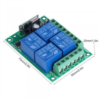 433Mhz Universal Wireless Remote Control Switch DC 12V 4CH relay Receiver Module With 4 channel RF Remote 433 Mhz Transmitter