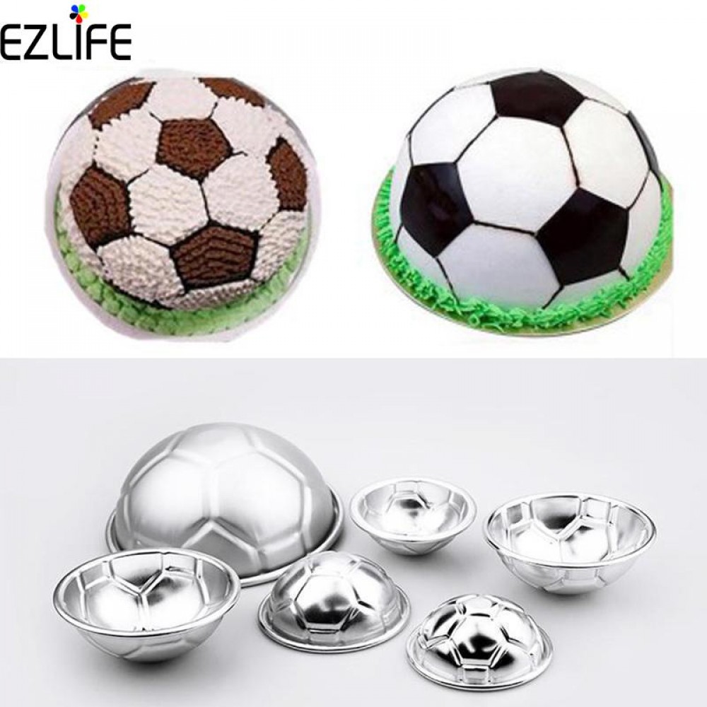Creative 3D Metal Football Cake Mould Fondant Chocolate Cakehalf Ball Mould DIY Baking Cake Decoration Gadgets CHW7459