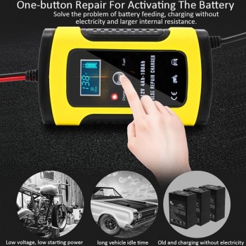 Universal 6A 12v Intelligent Smart Motorcycle Car Battery Pulse Charger Repair Type Lead Acid Storage Charger Battery Auto