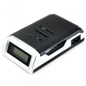 Hot quality 4 Slots LCD Display Smart Intelligent Battery Charger for AA / AAA NiCd NiMh Rechargeable Batteries EU Plug#8175