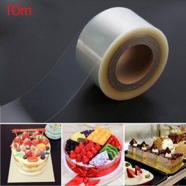 10m Transparent Clear Mousse Surrounding Edge Wrapping Tape For Baking Cake Collar Roll Packaging DIY Cake Decorating Tools