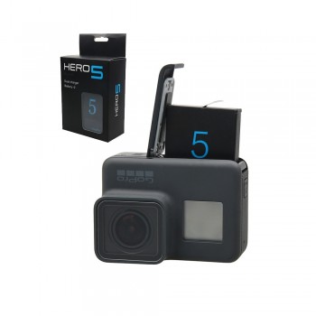 TELESIN 2 Pcs 1220mAh Battery + Dual Charger Seat double Charge for gopro hero 5 Hero 6 7 Black GoPro Camera Accessories
