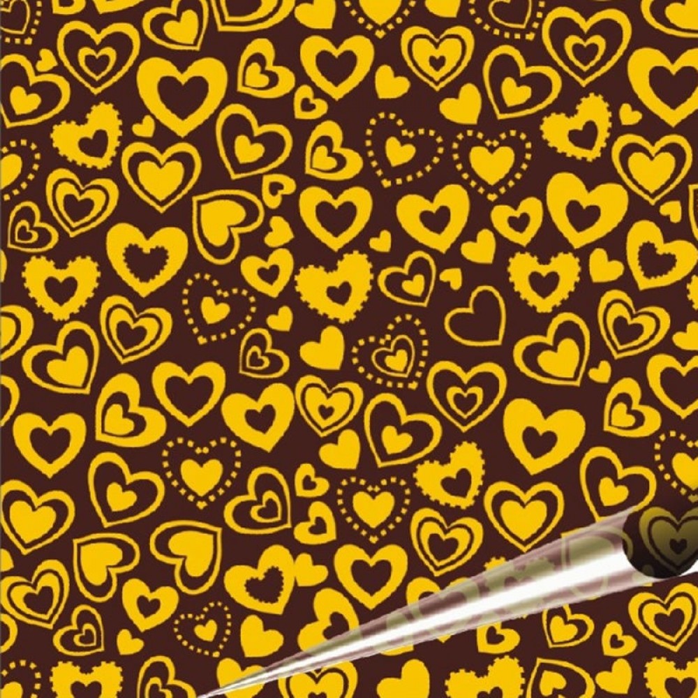 5 Pieces Heart Shaped Chocolate Transfer Sheet 21*33cm