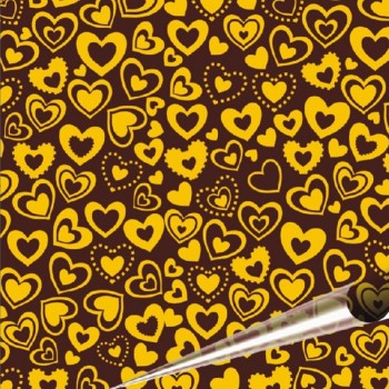 5 Pieces Heart Shaped Chocolate Transfer Sheet 21*33cm