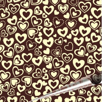 5 Pieces Heart Shaped Chocolate Transfer Sheet 21*33cm