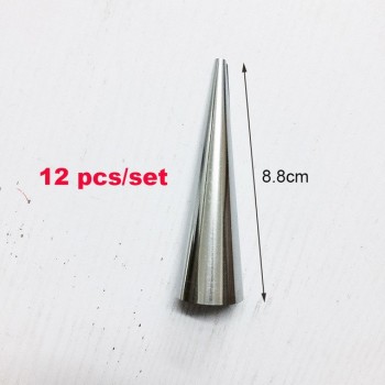 UPORS 12pcs/set Cannoli Forms Cake Horn Mold Stainless Steel Cannoli Tubes shells Cream Horn Mould Pastry Baking Mold