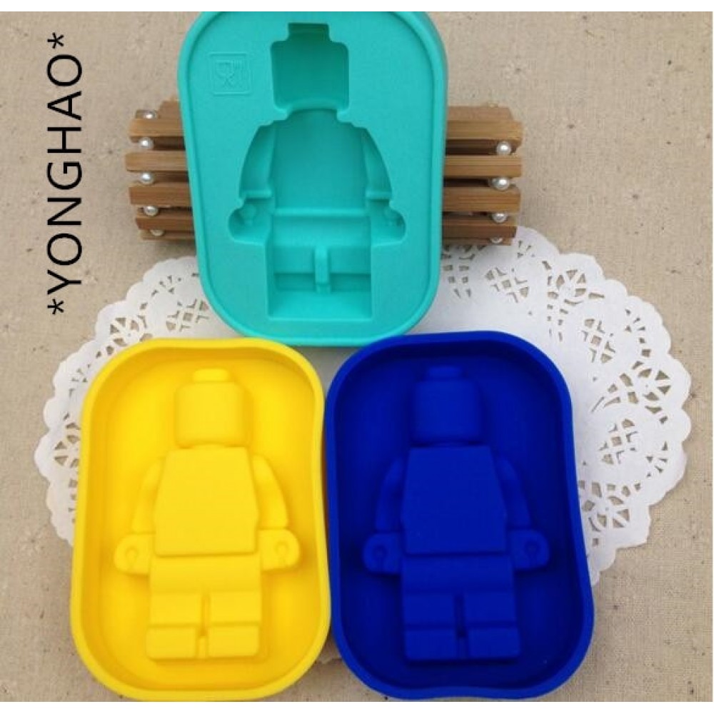 YONGHAO Hot New  Enduring Lego Mini Figure Robot Ice Cube Tray Mold Chocolate Jelly Jello Cake Silicone Mold Cake Tools