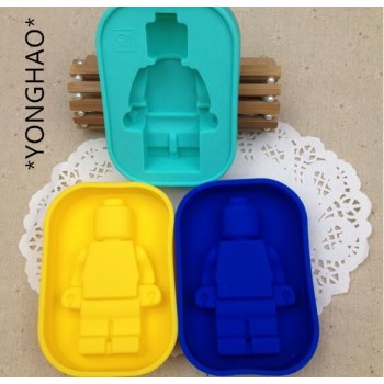 YONGHAO Hot New  Enduring Lego Mini Figure Robot Ice Cube Tray Mold Chocolate Jelly Jello Cake Silicone Mold Cake Tools