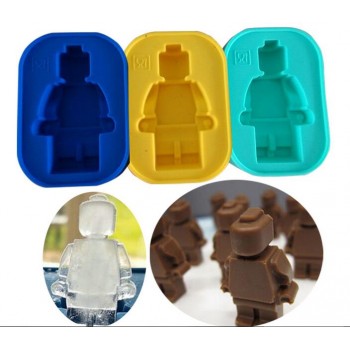YONGHAO Hot New  Enduring Lego Mini Figure Robot Ice Cube Tray Mold Chocolate Jelly Jello Cake Silicone Mold Cake Tools