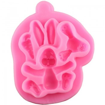 3D Rabbit Easter Bunny Silicone Mold Cupcake Topper Fondant Cake Decorating Tools Cookie Baking Candy Chocolate Gumpaste Mould