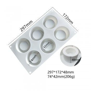 SHENHONG 6 Holes Pudding Cup Art Cake Mould Pan 3D Silicone Mold Mousse Silikonowe Chocolate Moule Baking