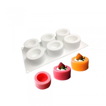 SHENHONG 6 Holes Pudding Cup Art Cake Mould Pan 3D Silicone Mold Mousse Silikonowe Chocolate Moule Baking