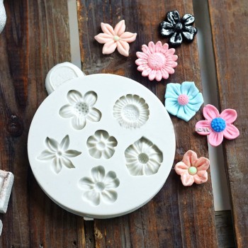 3D Sunflower Rose Flowers Silicone Cake Border Decoration Sugarcraft Cake Mold Polymer Clay Crafts DIY