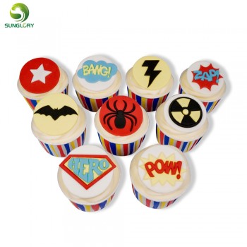 Sugarcraft 2PCS Superhero Cutter Set Plastic Cupcake Superhero Cookie Cutter Biscuit Fondant Cake Embossed Mold Cake Decoration