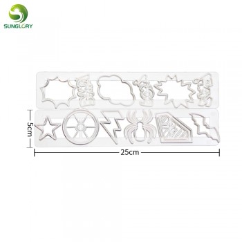 Sugarcraft 2PCS Superhero Cutter Set Plastic Cupcake Superhero Cookie Cutter Biscuit Fondant Cake Embossed Mold Cake Decoration
