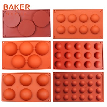 BAKER DEPOT silicone mold for chocolate baking round silicone cake pastry bakeware form pudding jello soap mold bread candy mold