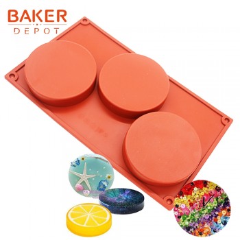BAKER DEPOT silicone mold for chocolate baking round silicone cake pastry bakeware form pudding jello soap mold bread candy mold