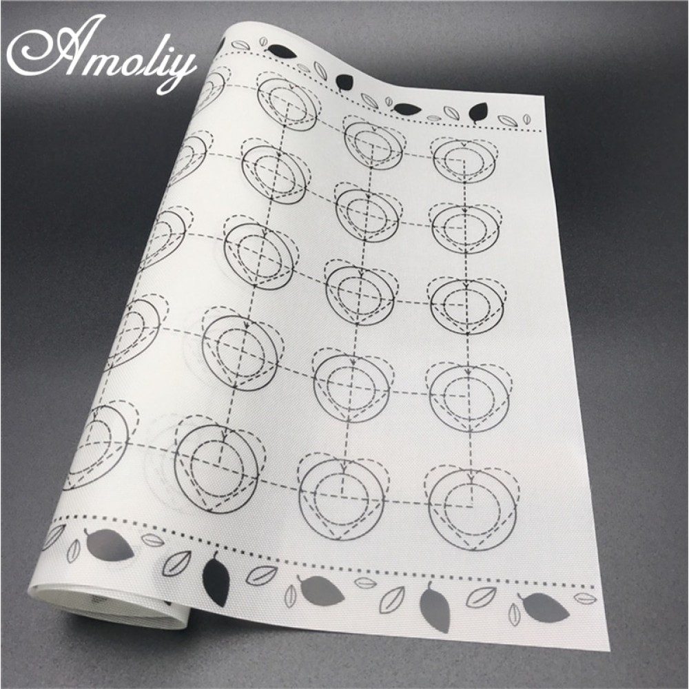 Aomily 40*30cm Silicone Dough Mat Bakeware Macaron 35 Circles Pastry Oven Pasta Tool Baking Sheet Tray Liner Mat Cake Pad