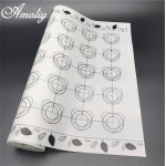 Aomily 40*30cm Silicone Dough Mat Bakeware Macaron 35 Circles Pastry Oven Pasta Tool Baking Sheet Tray Liner Mat Cake Pad