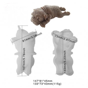 Luyou 1pcs Cute Dog Silicone Mold Mousse Cake 3D Shar Pei Mould Ice Cream Pudding Blast Chilling Tools Fondant Decoration FM1685