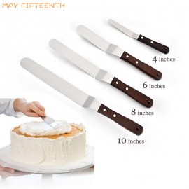 MAY FIFTEENTH Metal Offset Cake Spatula bakery 4 6 8 10 Inches Stainless Steel Baking Espatula Cake Decorating Tools  022