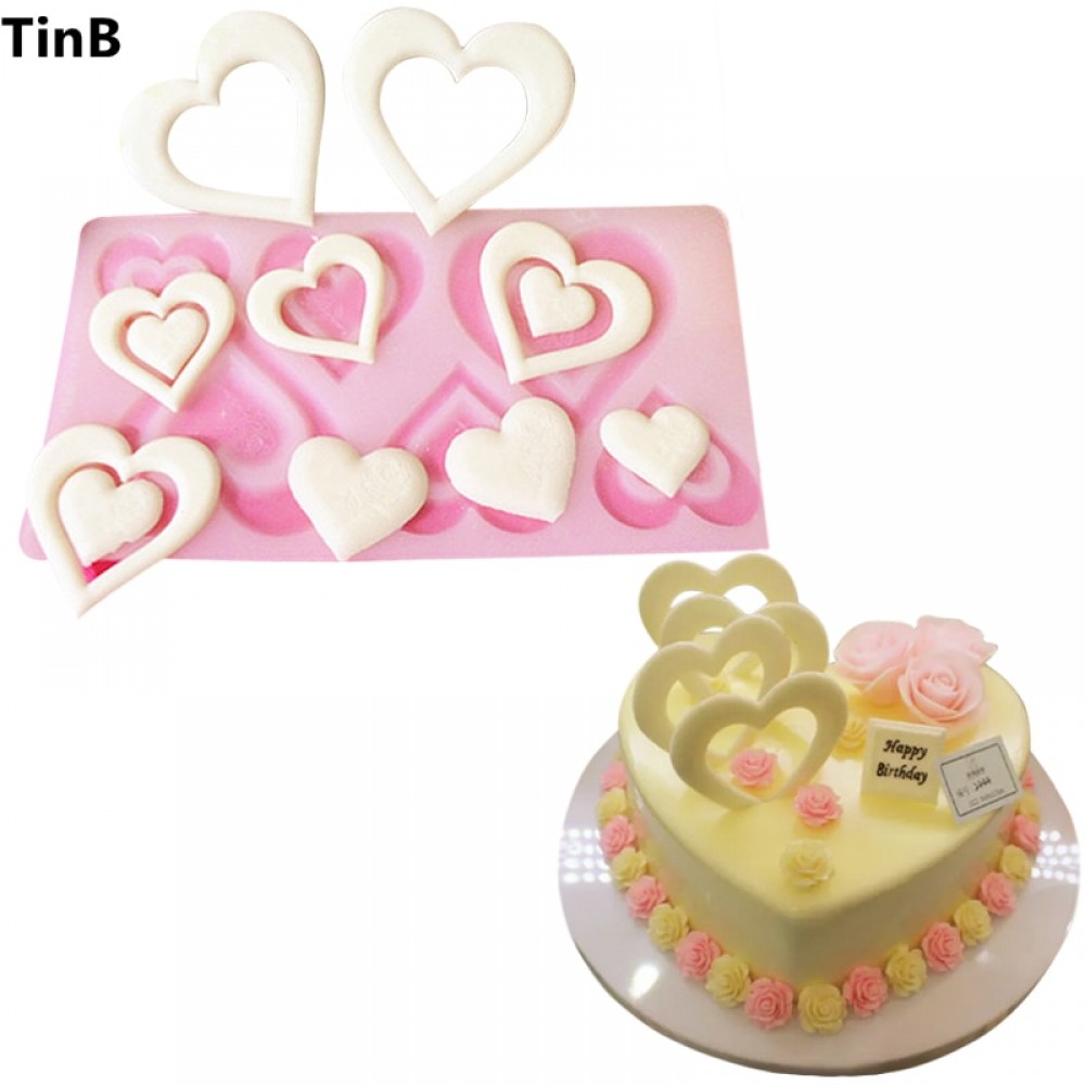 Valentines Day Gift Heart Silicone Mold Cake Decorating Tools Cupcake Silicone Mold Chocolate Mould Muffin Pan Baking Stencil