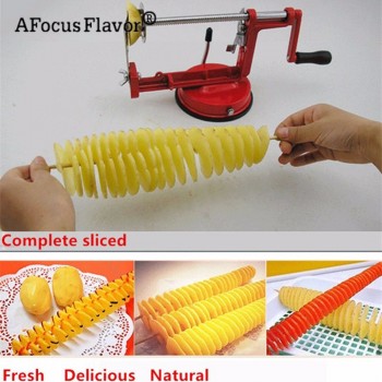 1 Pc Potato Twister Potato Slicer Stainless Steel Kitchen Accessories Tornado Slicer Manual Cutter Spiral Chips