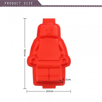1PC Fondant Silicone Cake Lego Mold Super Big Silicone Robot Mould Sugar Craft and Gum Paste Decorating Tools 30X19.5X4CM