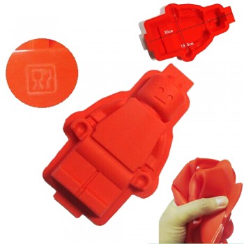 1PC Fondant Silicone Cake Lego Mold Super Big Silicone Robot Mould Sugar Craft and Gum Paste Decorating Tools 30X19.5X4CM