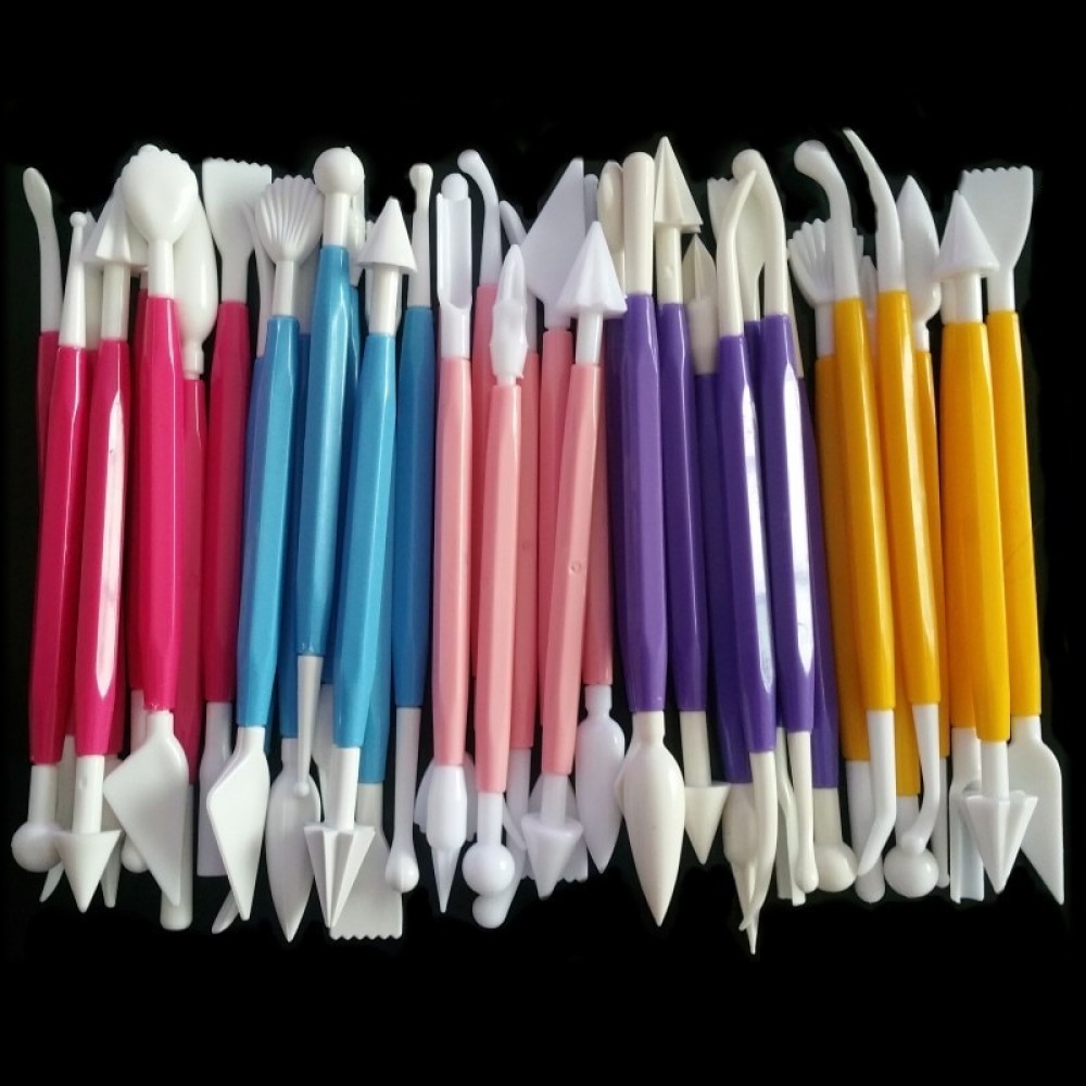 Sugar Craft Fondant Cake Pastry Carving Cutter Chocolate Decorating Flower Clay Modelling Plastic Baking Craft Tool Set