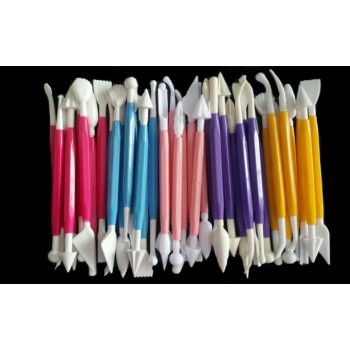 Sugar Craft Fondant Cake Pastry Carving Cutter Chocolate Decorating Flower Clay Modelling Plastic Baking Craft Tool Set